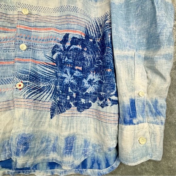 Tommy Bahama‎ Relax Ocean Tides Breezer Linen Shirt Large Tropical Breathable - Picture 8 of 14